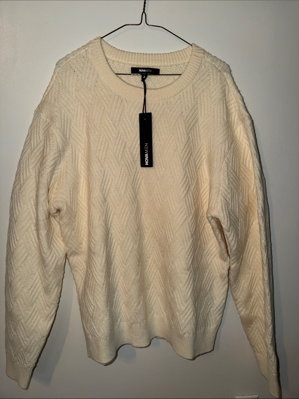 Cream Cable Crewneck Sweater